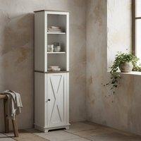 Wyld Haus Nesoli Tall Bathroom Storage Cabinet White & Brown