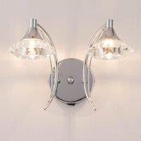 Harper Living Double Wall Light & Sconce Polished Chrome Finish in Silver