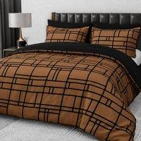 Pamposh Luxury Duvet Cover Set King Size Reversible Quilt Covers in Brown | Size: Single