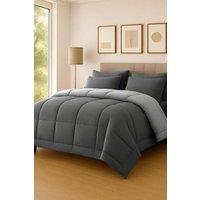 Pamposh 10.5 Tog Cover Less Duvet Anti Allergy Quilt in Grey | Size: Single