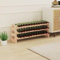 HOMCOM 36 Bottle Shelf Wine Rack Holder Holds Storage Fir Wood Cellar Standing in Light Brown | Size: Medium