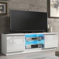 Mex Furniture LTD TV Unit Aura 120cm - White with Gloss Doors & LED Lights
