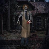 HOMCOM Life Size Outdoor Halloween Decoration Animatronic Chainsaw in Khaki | Size: 1 Pack