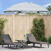 Berkfield Home Beach Parasol with Aluminium Pole Blue & White 300 cm