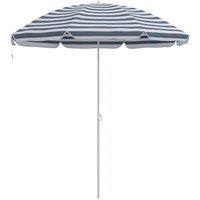 Berkfield Home Beach Parasol with Aluminium Pole Blue & White 300 cm