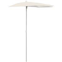 Berkfield Home Garden Half Parasol with Pole 180x90 cm Sand in Beige
