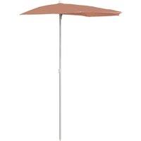 Berkfield Home Garden Half Parasol with Pole 180x90 cm Terracotta