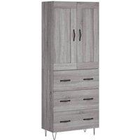 Berkfield Home Highboard Grey Sonoma 69.5x34x180 cm Engineered Wood