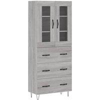 Berkfield Home Highboard Grey Sonoma 69.5x34x180 cm Engineered Wood
