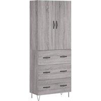 Berkfield Home Highboard Grey Sonoma 69.5x34x180 cm Engineered Wood