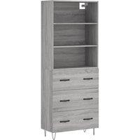 Berkfield Home Highboard Grey Sonoma 69.5x34x180 cm Engineered Wood