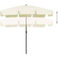 Berkfield Home Sturdy Beach Umbrella Sand Yellow 200x125 cm in Ecru