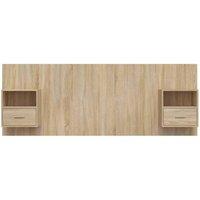 Berkfield Home Classic Bed Headboard with Cabinets Sonoma Oak Engineered Wood in Light Tan