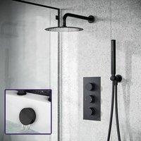 Nes Home Wilden Black Matte 3 Dial 3 Way Concealed Thermostatic Shower Mixer Valve