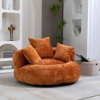 Direct Wicker Lazy Sofa, Durable Comfort High Back Chenille Bean Bag Chair Couch in Orange | Size: 1 Pack