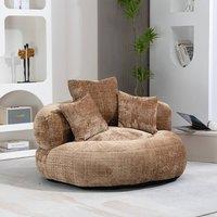 Direct Wicker Lazy Sofa, Durable Comfort High Back Chenille Bean Bag Chair Couch in Brown | Size: 1 Pack