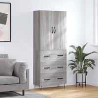 Berkfield Home Highboard Grey Sonoma 69.5x34x180 cm Engineered Wood