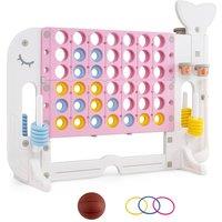 CASART Giant 4-to-Score Game Set Jumbo Connect Four Game Pink