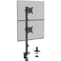 NESTLUNE Vertical Double Monitor Stand for 13-32" Screens in Black | Size: 0.5m x 1m