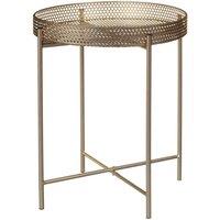 PAWNORA Gold Metal Side End Tray Table