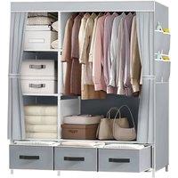KORVIXA Grey Clothing Rails Clothes Rack Wardrobe Closets | Size: 900mm