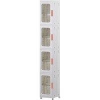 KORVIXA 4 Layer Shoe Rack Plastic Multi-Function Storage Cabinet in White | Size: 900mm