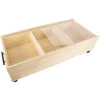 KORVIXA 3-Compartment Wooden Crate Open Storage Box in Natural | Size: 900mm