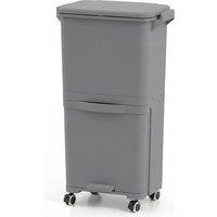 KORVIXA Trash Bin for Bathroom Kitchen Office Garbage Can in Grey | Size: 100 cm