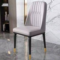 KORVIXA Dining Chairs Set of 2 Faux Leather Legs High Back Padded Seat in Grey | Size: 100 cm x 100 cm