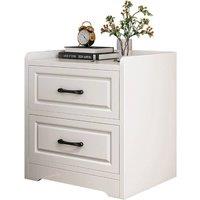 KORVIXA 2 Drawers-40*36*50CM Classic Wooden Bedside Cabinet in White | Size: 100 cm x 100 cm
