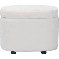 KORVIXA White Makeup Chair Storage Ottoman Footstool | Size: 100 cm x 100 cm