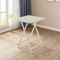 KORVIXA 60x60cm Wooden Square Dining Table Folding Picnic Snack Table in Beige | Size: 100 cm x 100 cm