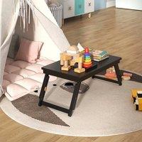 KORVIXA Breakfast Serving Bed Tray Bamboo Laptop Lap Tray in Black | Size: 100 cm x 100 cm