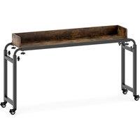KORVIXA King Size Mobile Bed Desk Overbed Desk in Brown | Size: 100 cm x 100 cm