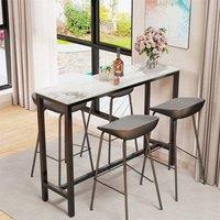 EONLION Jade White Marble Top Rectangle Frame Dining Table | Size: 100 cm