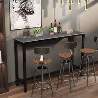 EONLION Dark Grey Marble Top Rectangle Frame Dining Table | Size: 100 cm