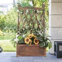 EONLION Wooden Garden Planter Trellis Indoor Patio in Brown | Size: 100g