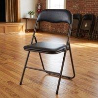 EONLION Padded Folding Chair Indoor Outdoor Garden in Black | Size: 100 cm