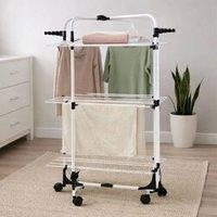 EONLION 3 Tier Tower Airer Foldable Indoor Clothes Drying Rack in White | Size: 100 cm