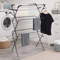 EONLION 3 Tier Airer Extra Wide Laundry Drying Rack in Black | Size: 100 cm