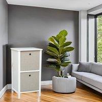 EONLION 2 Cube Storage Unit Drawers Storage Organizer in White | Size: 500mm