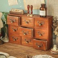 EONLION Small Wooden Chest of Drawers Mini Storage Cabinet in Brown | Size: 100 cm