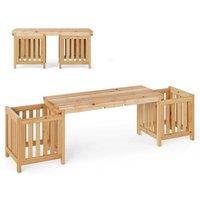 Kelvenix 2 Person Patio Bench with/ 2 Side Flower Box in Natural | Size: 100g