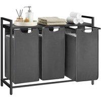 Kelvenix Grey Compartment Laundry Hamper in Dark Grey | Size: 0.6m2