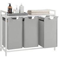Kelvenix Dove Grey Compartment Laundry Hamper in Light Grey | Size: 0.6m2