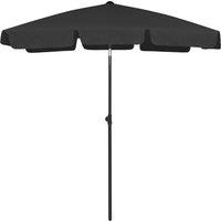 Berkfield Home Beach Umbrella Black 180x120 cm