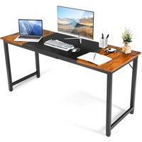 Costway Wooden Computer Desk Metal Frame Industrial Writing Workstation PC Laptop Table