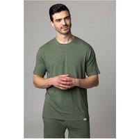 SOCKSHOP Lazy Panda Men's 1 Pack Bamboo Loungewear Selection T-Shirt in Olive | Size: Medium