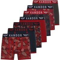 Kandor Men's Florid Boxers 7 Pack in Red | Size: XL