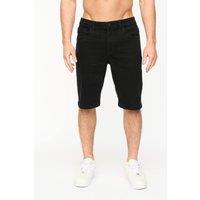 Crosshatch Men's Kamaline Stretch Denim Shorts in Straight Fit in Black | Size: 30